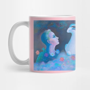 Surrealism-White Rabbit Mug